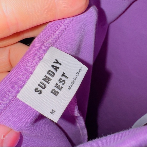 Aritzia Sunday Best Purple Halter Open Back Athletic Mini Dress size medium - Picture 2 of 6